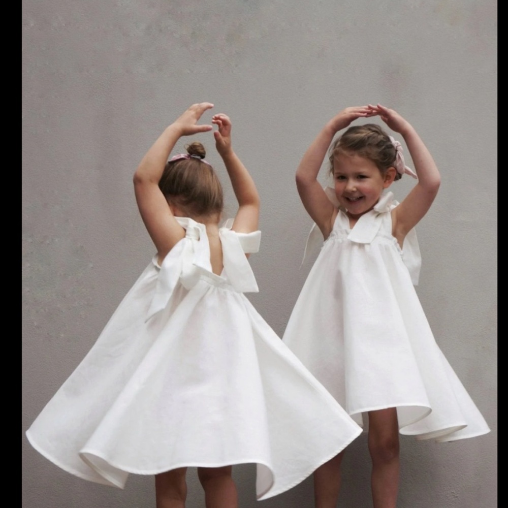 Chloé and Amélie In the Meadows Dress in Antique White